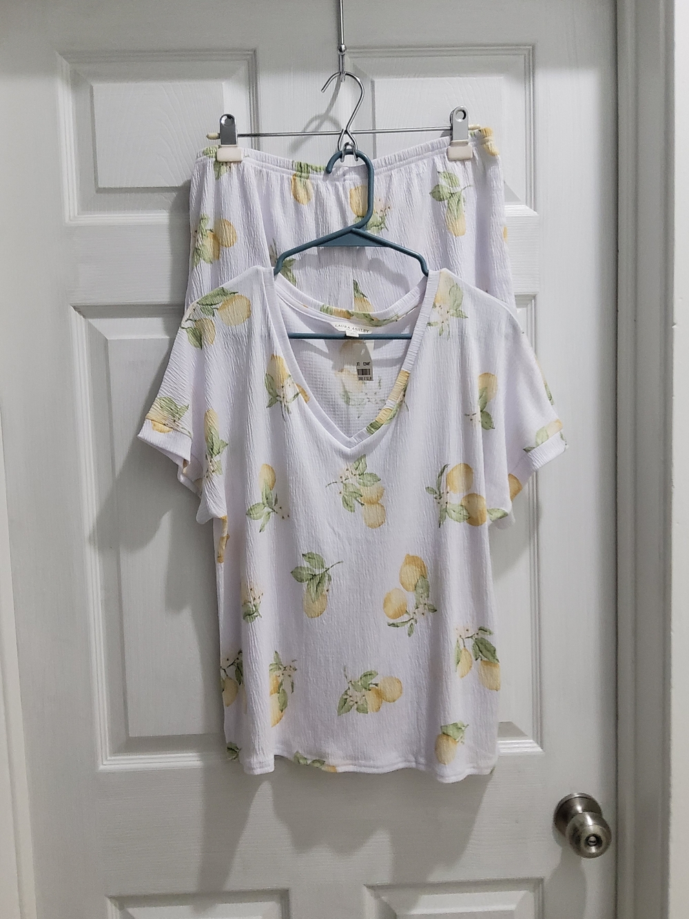 Womens White Lemon Print Lounger Pj Set